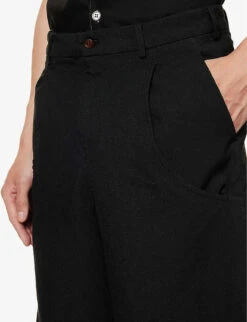 High-rise Relaxed-fit Woven Shorts 10 High-rise Relaxed-fit Woven Shorts -AllSain Clothing Shop R04146910 BLACK ALT04