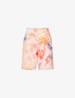 Champion Tie-dye Brand-appliqué Cotton-blend Bermuda Shorts