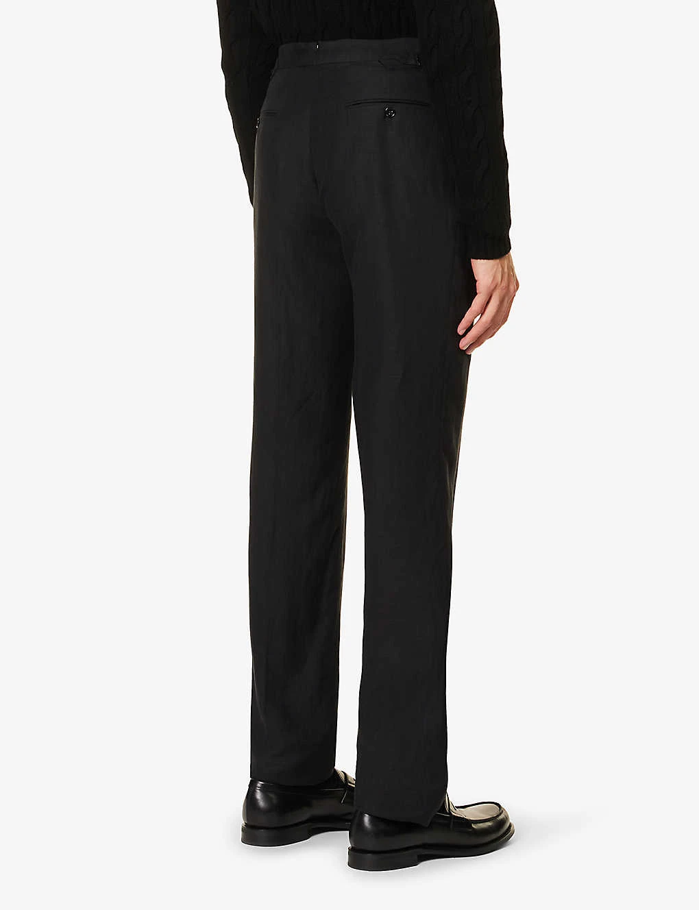 Straight-leg Slim-fit Silk And Linen-blend Trousers 4 Straight-leg Slim-fit Silk And Linen-blend Trousers - Image 4
