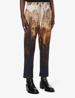 Vivienne Westwood Cruise Printed Cropped Straight-leg Regular-fit Cotton Trousers 7 Vivienne Westwood Cruise Printed Cropped Straight-leg Regular-fit Cotton Trousers -AllSain Clothing Shop R04147873 BROWN ALT02