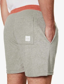 PAUL SMITH Colour-blocked Drawstring-waistband Towelling Shorts -AllSain Clothing Shop R04148054 EMERALDGREEN ALT04