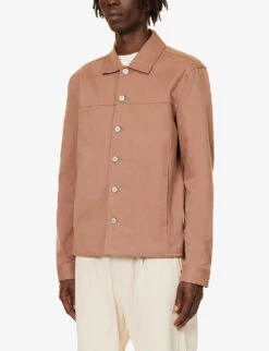 Paige Elsmar Pleated-cuff Regular-fit Stretch-denim Jacket -AllSain Clothing Shop R04148232 DEEPMAUVE ALT02