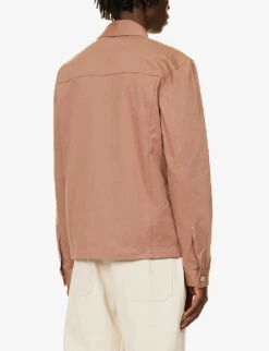 Paige Elsmar Pleated-cuff Regular-fit Stretch-denim Jacket -AllSain Clothing Shop R04148232 DEEPMAUVE ALT03