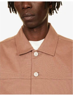 Paige Elsmar Pleated-cuff Regular-fit Stretch-denim Jacket -AllSain Clothing Shop R04148232 DEEPMAUVE ALT04