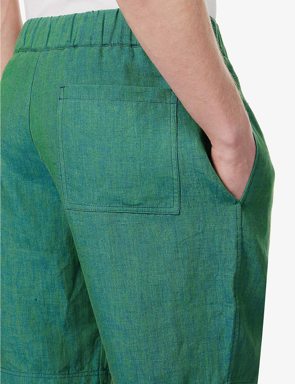 Drawstring-waistband Regular-fit Linen Shorts 5 Drawstring-waistband Regular-fit Linen Shorts - Image 5