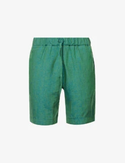 Drawstring-waistband Regular-fit Linen Shorts