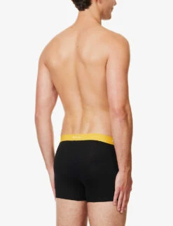 PAUL SMITH Pack Of Seven Logo-waistband Organic Stretch-cotton Trunks -AllSain Clothing Shop R04148415 BLACKS ALT02
