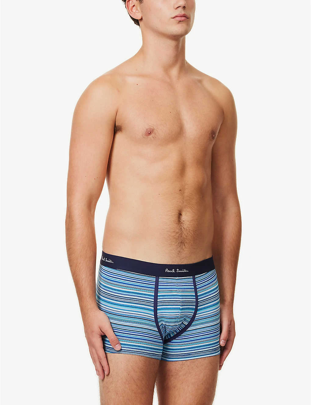 PAUL SMITH Pack Of Three Stripe Stretch Organic-cotton Trunks 2 PAUL SMITH Pack Of Three Stripe Stretch Organic-cotton Trunks - Image 2