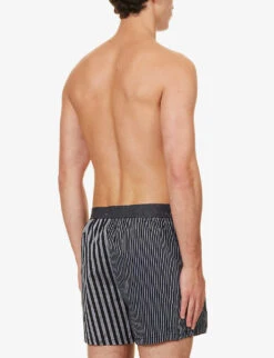 PAUL SMITH Striped Mid-rise Woven Boxers -AllSain Clothing Shop R04148427 BLACKS ALT02