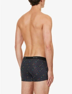 PAUL SMITH Polka-dot Mid-rise Organic Stretch-cotton Trunks -AllSain Clothing Shop R04148431 BLACKS ALT02