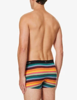 PAUL SMITH Striped Logo-waistband Low-rise Stretch-organic-cotton Trunks -AllSain Clothing Shop R04148435 MULTICOLOUR ALT02