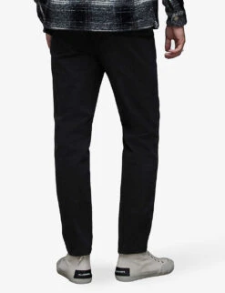 AllSaints Koto Walde Skinny-fit Cotton Chino Trousers -AllSain Clothing Shop R04149422 KOTOBLACK ALT03