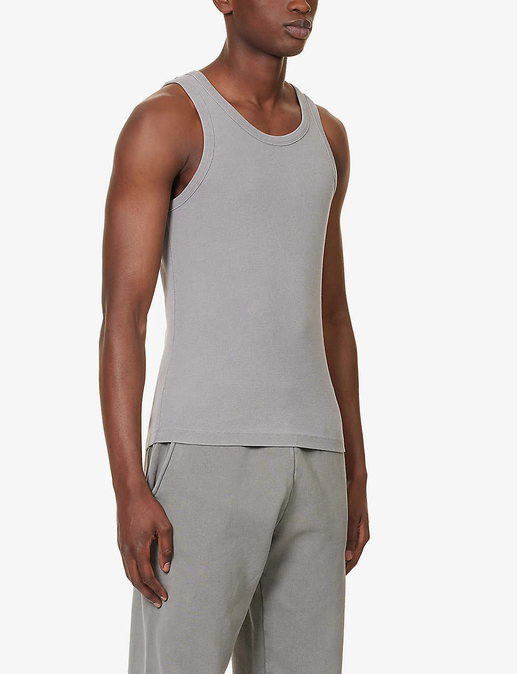 Ribbed-weave Faded Organic Stretch-cotton Top 3 Ribbed-weave Faded Organic Stretch-cotton Top - Image 3