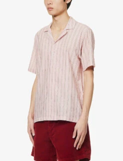 ORLEBAR BROWN Striped Regular-fit Cotton Shirt -AllSain Clothing Shop R04150127 ROSEWHITE ALT02