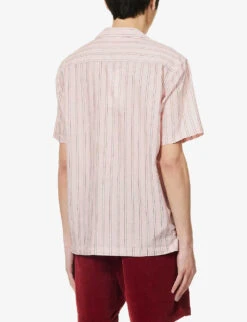 ORLEBAR BROWN Striped Regular-fit Cotton Shirt -AllSain Clothing Shop R04150127 ROSEWHITE ALT03