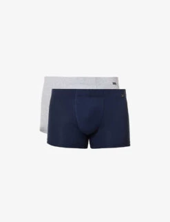 HANRO Pack Of Two Logo-embellished Stretch-cotton Trunks