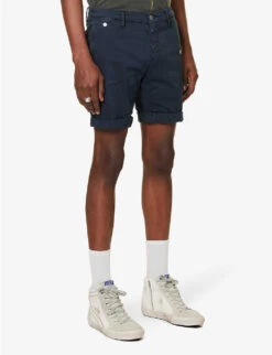 Replay Benni Hyperflex Regular-fit Stretch-cotton Chino Shorts 7 Replay Benni Hyperflex Regular-fit Stretch-cotton Chino Shorts -AllSain Clothing Shop R04151308 BLUE ALT02