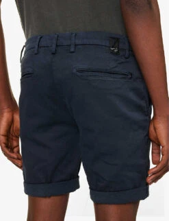Replay Benni Hyperflex Regular-fit Stretch-cotton Chino Shorts 9 Replay Benni Hyperflex Regular-fit Stretch-cotton Chino Shorts -AllSain Clothing Shop R04151308 BLUE ALT04
