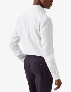 ETON Cutaway-collar Slim-fit Cotton-twill Shirt -AllSain Clothing Shop R04151562 WHITE ALT02