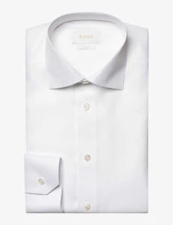 ETON Cutaway-collar Slim-fit Cotton-twill Shirt -AllSain Clothing Shop R04151562 WHITE ALT05