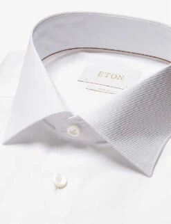 ETON Cutaway-collar Slim-fit Cotton-twill Shirt -AllSain Clothing Shop R04151562 WHITE ALT06