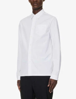Prada Patch-pocket Regular-fit Cotton-poplin Shirt -AllSain Clothing Shop R04152252 WHITE ALT02