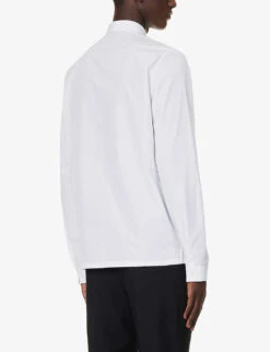 Prada Patch-pocket Regular-fit Cotton-poplin Shirt -AllSain Clothing Shop R04152252 WHITE ALT03