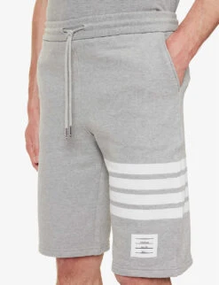 Four-bar Brand-patch Regular-fit Cotton-jersey Shorts 9 Four-bar Brand-patch Regular-fit Cotton-jersey Shorts -AllSain Clothing Shop R04152261 LIGHTGREY ALT04