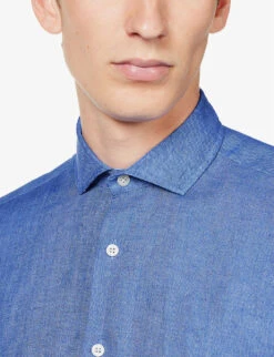 Antonio Regular-fit Linen Shirt -AllSain Clothing Shop R04153581 CHATEAUBLUE ALT04