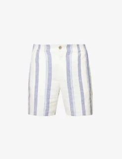 Paige Gatlin Striped Linen-blend Shorts