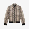 THE KOOPLES Python-effect Collared Leather Bomber Jacket