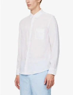 Monaco Regular-fit Linen Shirt -AllSain Clothing Shop R04155312 WHITE ALT02