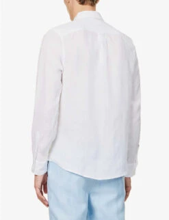 Monaco Regular-fit Linen Shirt -AllSain Clothing Shop R04155312 WHITE ALT03