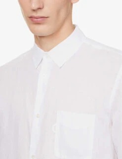 Monaco Regular-fit Linen Shirt -AllSain Clothing Shop R04155312 WHITE ALT04