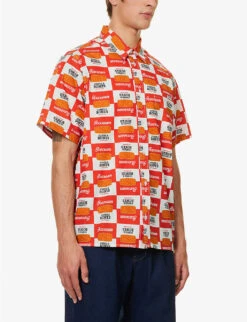 Canned Goods Boxy-fit Cotton-poplin Shirt -AllSain Clothing Shop R04158121 WHITERED ALT02