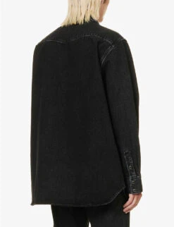Acne Studios Karty Faded Oversized-fit Denim Overshirt -AllSain Clothing Shop R04158775 BLACK ALT03