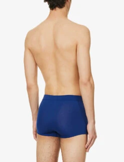 HANRO Logo-patch Stretch-woven Boxer Briefs 6 HANRO Logo-patch Stretch-woven Boxer Briefs -AllSain Clothing Shop R04160665 SPACEBLUE ALT02