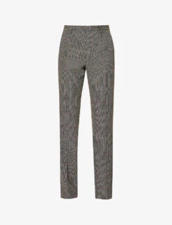 Dries Van Noten Check-print Straight-leg Wool Trousers