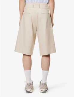 Culottes Pique-textured Cotton-blend Shorts -AllSain Clothing Shop R04162399 OATMEAL ALT03