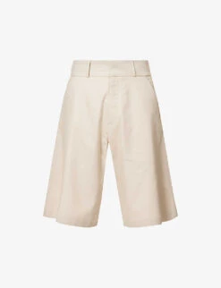 Culottes Pique-textured Cotton-blend Shorts
