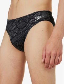 Speedo Allover 7cm Graphic-print Swim Briefs -AllSain Clothing Shop R04163355 BLACKUSACHARCOAL ALT04