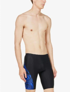 Speedo Jammer Abstract-print Swim Shorts -AllSain Clothing Shop R04163363 BLACKCHROMABLUE ALT02