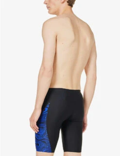 Speedo Jammer Abstract-print Swim Shorts -AllSain Clothing Shop R04163363 BLACKCHROMABLUE ALT03