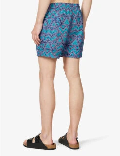 Speedo Watershort 40cm Geo-print Recycled-polyester Swim Shorts -AllSain Clothing Shop R04163367 AQUARIUMLILACBLUE ALT03