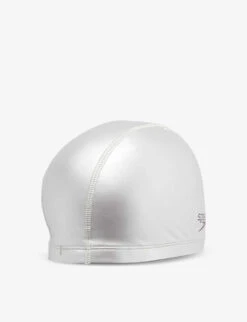 Speedo Pace Logo-print Stretch-woven Swim Cap -AllSain Clothing Shop R04163373 SILVER ALT02