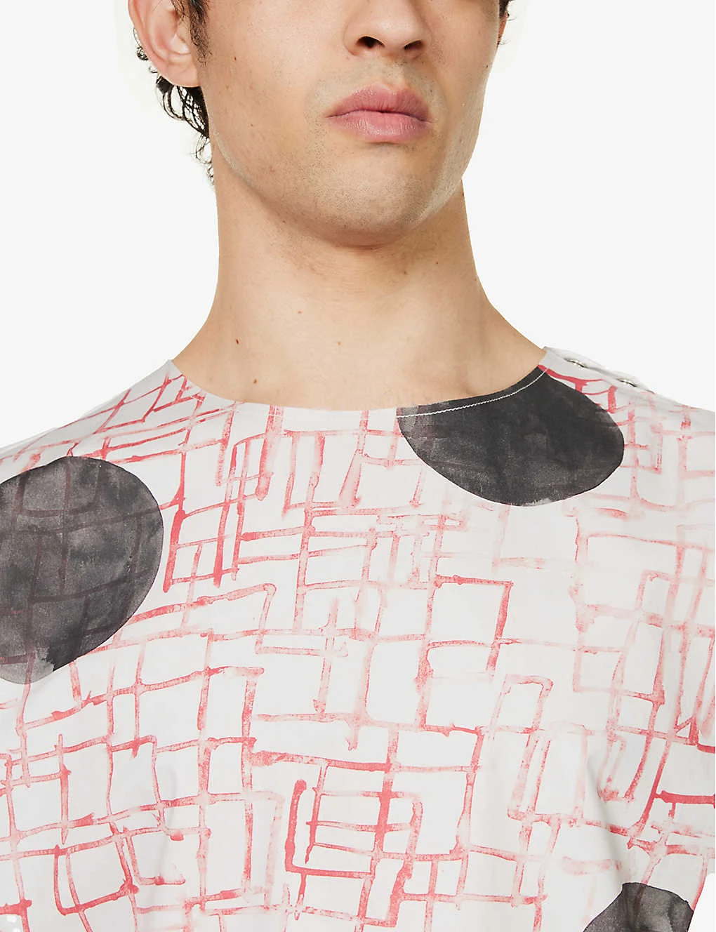 Raf Simons Abstract-print Raw-hem Sleeveless Cotton T-shirt 5 Raf Simons Abstract-print Raw-hem Sleeveless Cotton T-shirt - Image 5