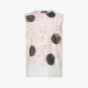 Raf Simons Abstract-print Raw-hem Sleeveless Cotton T-shirt