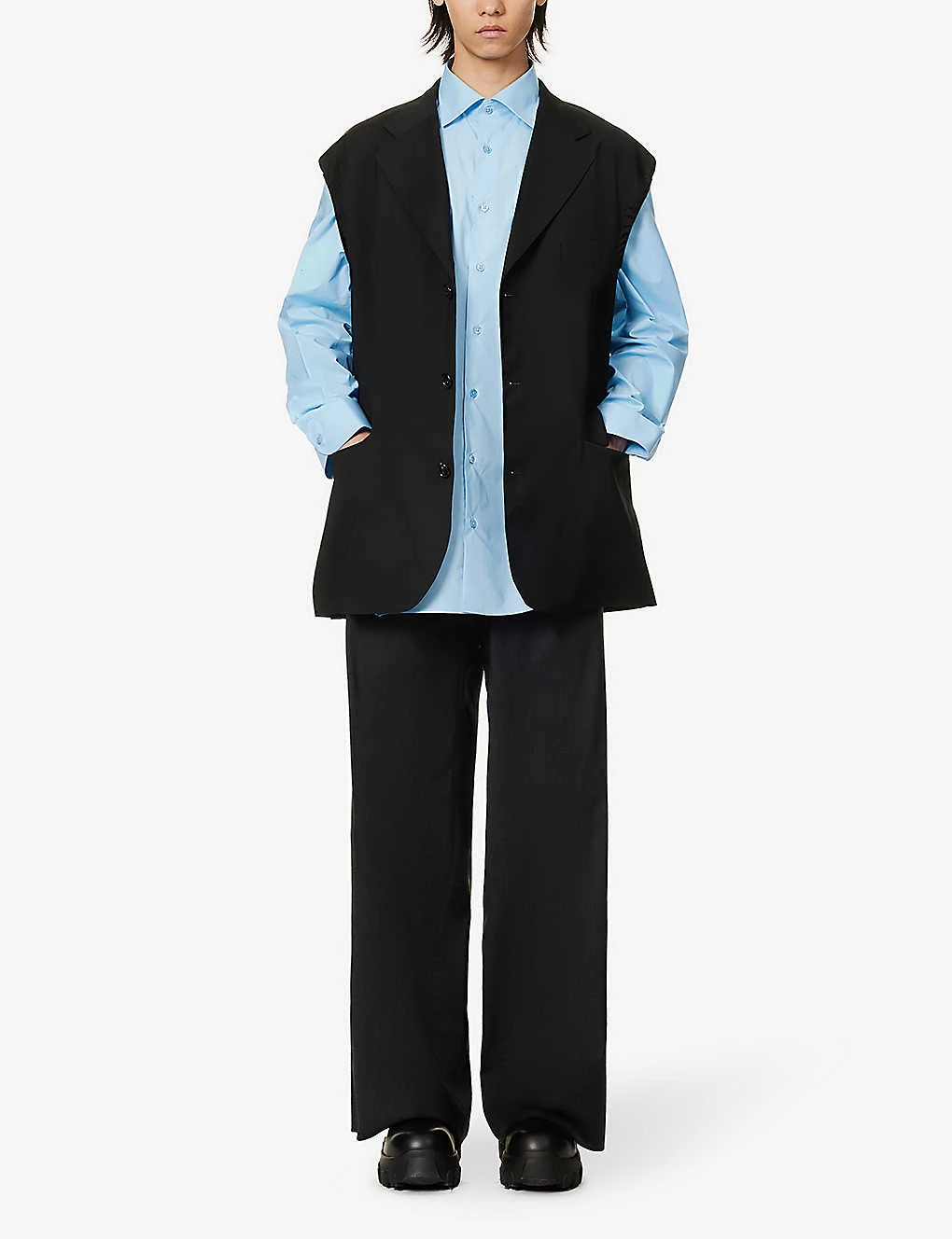 Raf Simons Pressed-crease Straight-leg Relaxed-fit Stretch-wool Trousers 2 Raf Simons Pressed-crease Straight-leg Relaxed-fit Stretch-wool Trousers - Image 2