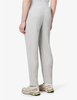 Basics Pleated Straight-leg Regular-fit Knitted Trousers -AllSain Clothing Shop R04163795 LIGHTGRAY ALT03