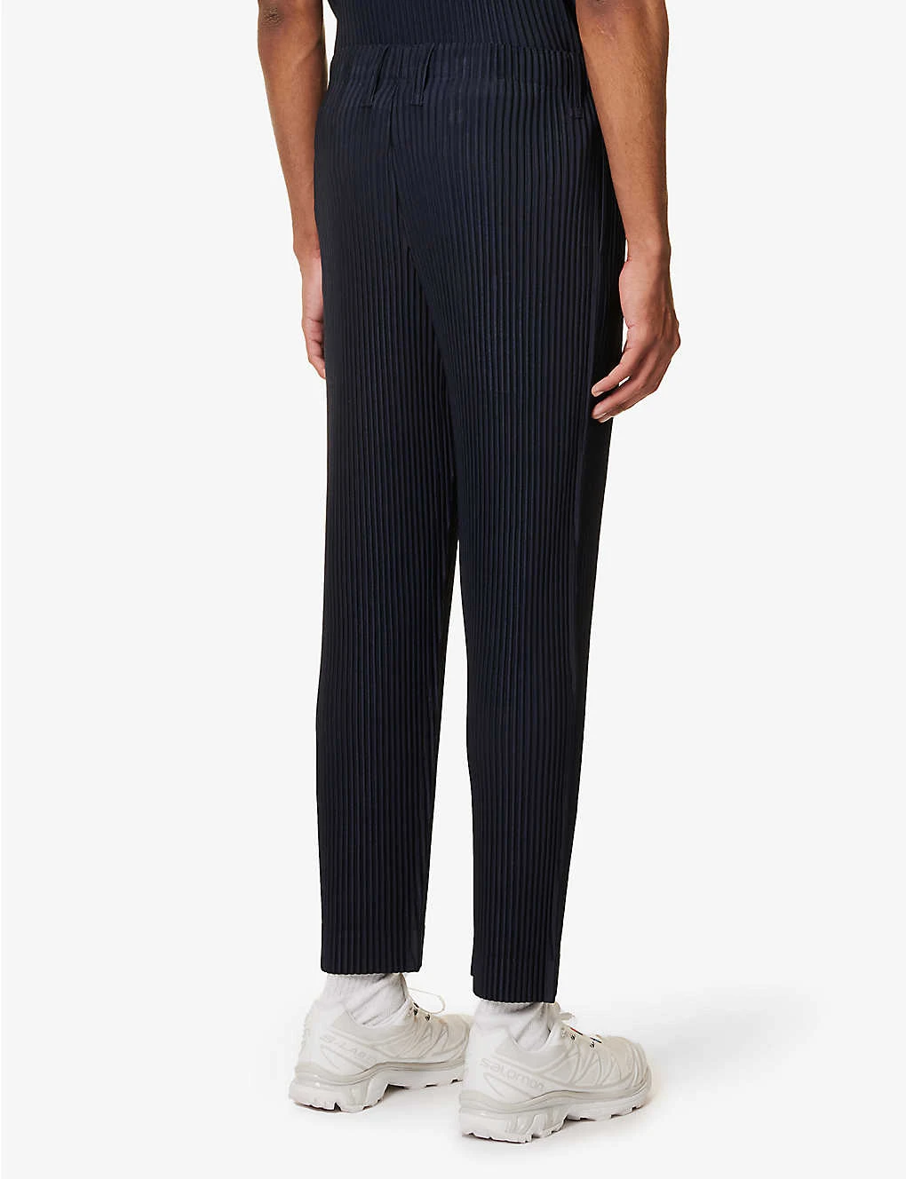 Pleated Elasticated-waist Straight-leg Regular-fit Knitted Trousers 4 Pleated Elasticated-waist Straight-leg Regular-fit Knitted Trousers - Image 4